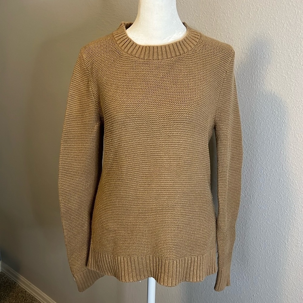 JCrew Factory Classic Crewneck Sweater Tan Size Small